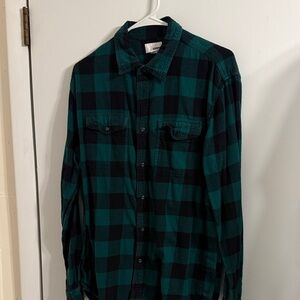 Sonoma Green and Black Checkered Shirt Large